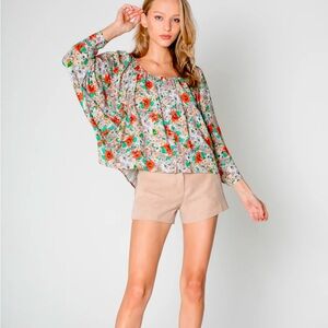 Floral Blouse | Lavender Brown